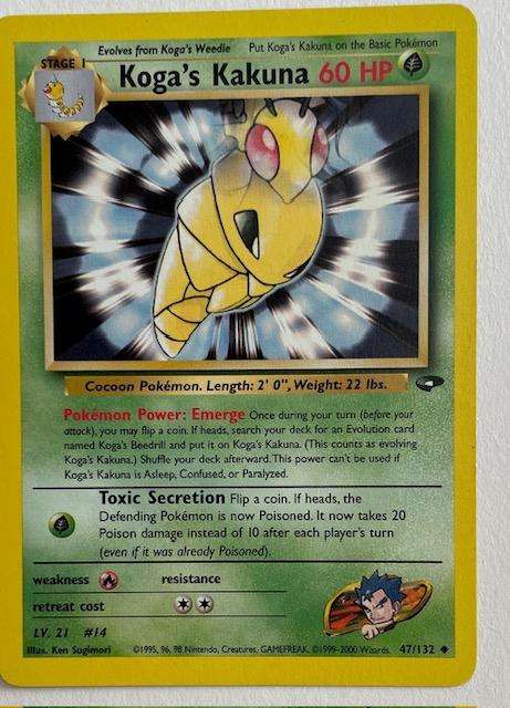Pokémon TCG - KOGAS KAKUNA - 2000 - 47/132 - UNCOMMON - LP