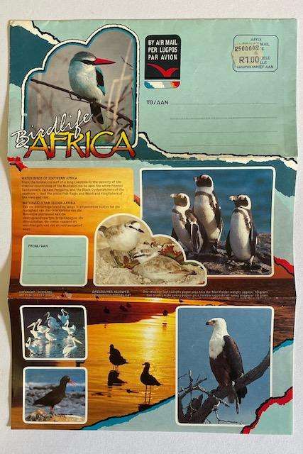 Vintage SA unused aerogramme - " BIRDLIFE AFRICA" - UNUSED  - circa 1990