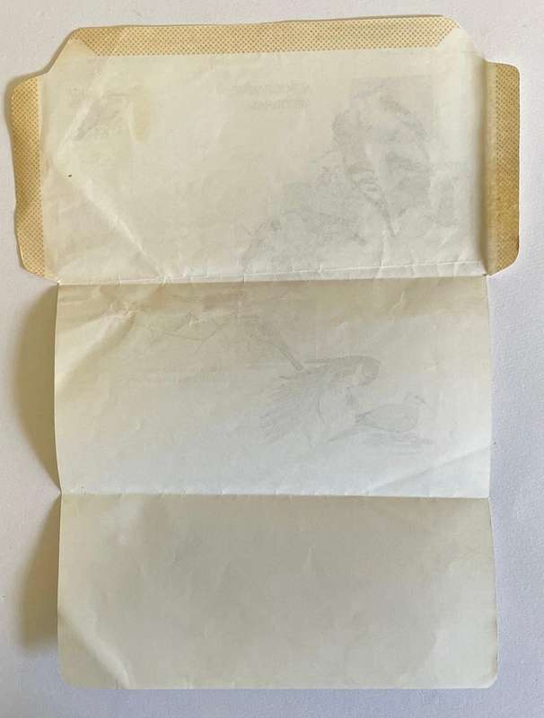 Vintage SA unused aerogramme -DEPICTING BIRDS - 25c prepaid postage  - UNUSED  - circa 1980's