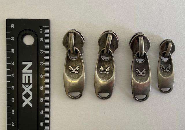 VINTAGE BAD BOY METAL ZIPPER PULLERS X4 CIRCA 1990