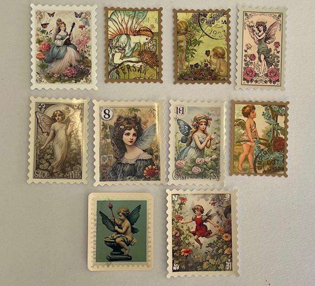 TEN DECORATIVE PEEL- OFF  "FAIRY" STICKERS
