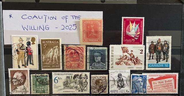 Mixed War / Peace stamps - used - "COALITION OF THE WILLING"  2025 - THEMATIC