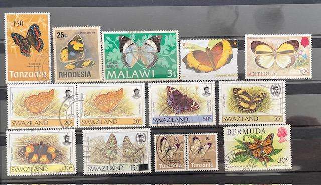 Mixed lot of BUTTERLY stamps - used - Thematic