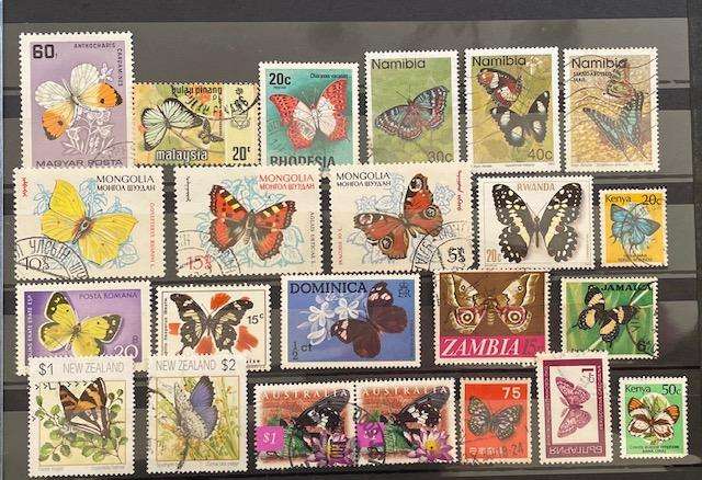 Mixed lot of BUTTERLY stamps - used - Thematic