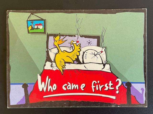 Vintage Postcard  - Nando's - "Who Came First"