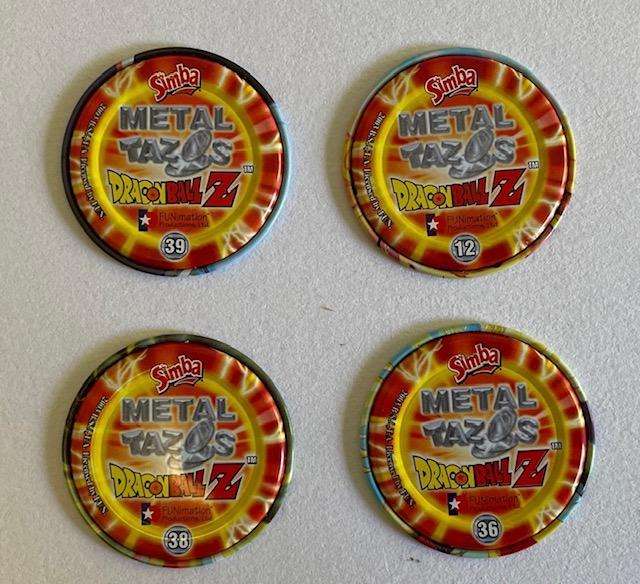 Dragon Ball Z  Metal Tazo's x 4 - Great condition! 2003