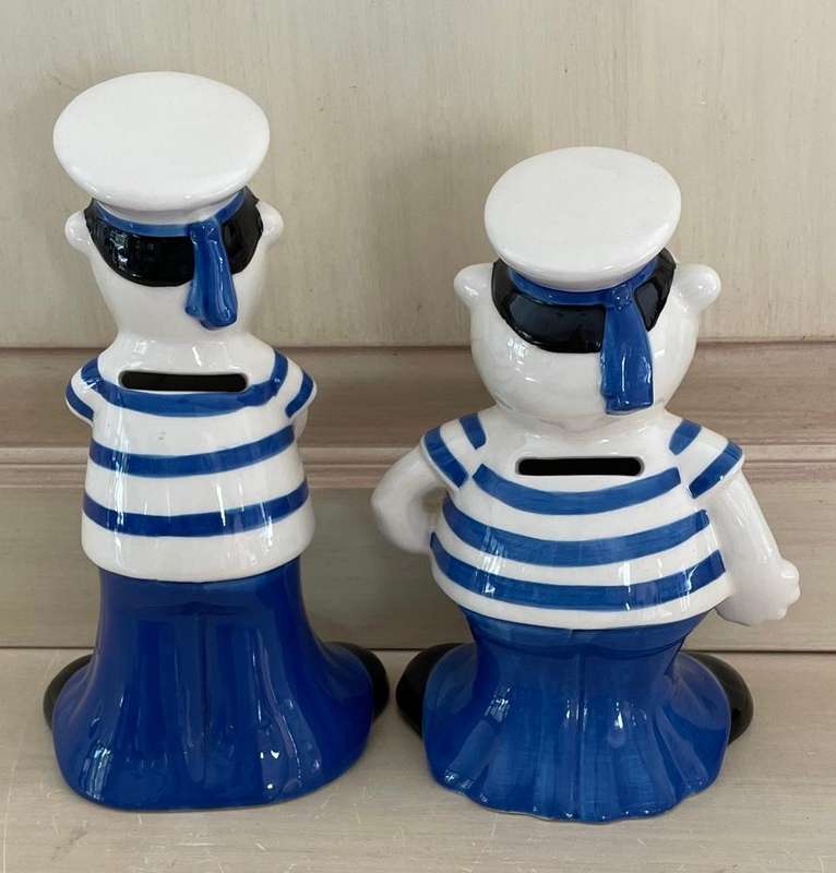 Two Happy Sailor Ceramic money boxes - good condition! R300 for the pair
