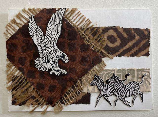 Greeting Card - AFRICA - HANDMADE - MIXED MEDIA - unused
