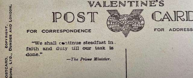 Vintage postcard - ST. Oswalds Church, Winwick - Valentine Sepiatone - Msg from PM on back - unused