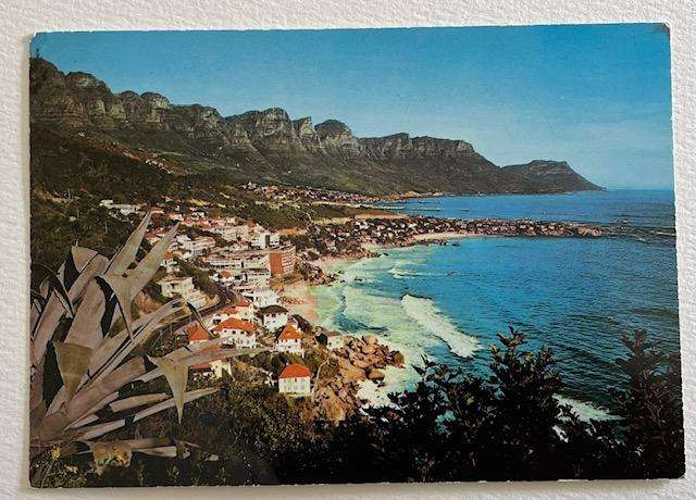 Vintage postcard - Cape Town - View of 12 Apostles with Clifton Beach - A J Dixon  *Africana.