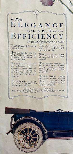 Antique advertisement - WILLYS KNIGHT Sleeve Valve Motor - from LIFE magazine 1918