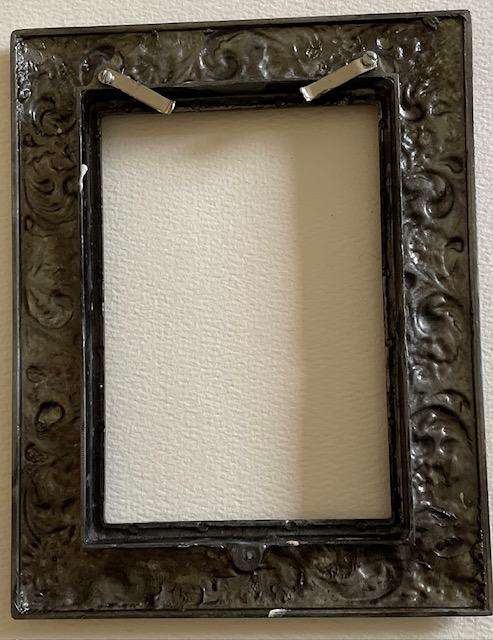 Vintage Pewter Photo Frame with intricate flower design. 17cm x 13cm
