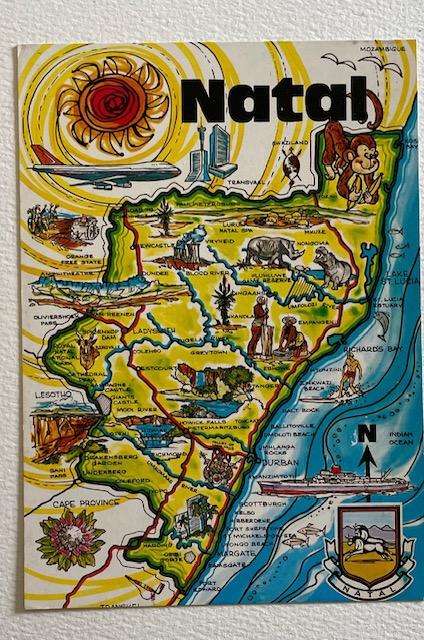 Postcard showing a map of NATAL - South Africa- unused