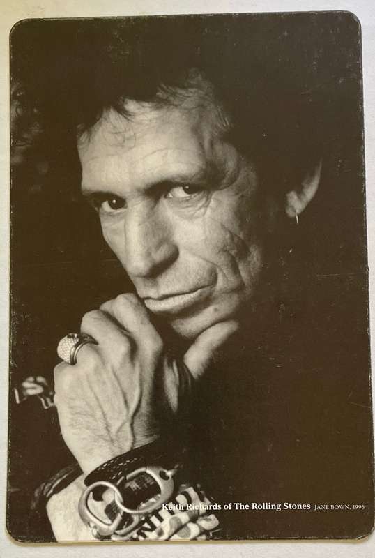 Post card Music Box - Keith Richards of Rolling Stones , photo by Jane Brown 1996 Published 2012