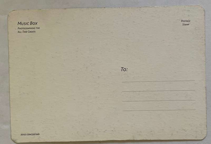 Post card Music Box - Keith Richards of Rolling Stones , photo by Jane Brown 1996 Published 2012