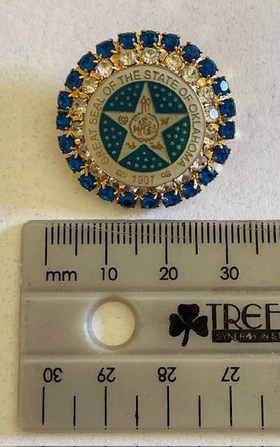 BEAUTIFUL Vintage Brooch, - GREAT SEAL OF OKLAHOMA - like new!