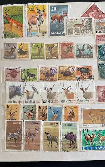 Thematic stamps - African buck, wildebeest and buffalo.