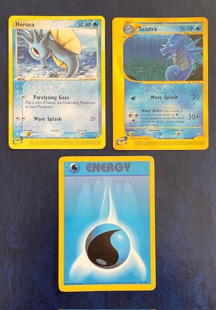Horsea, Seadra and energy card - Pokemon TCG