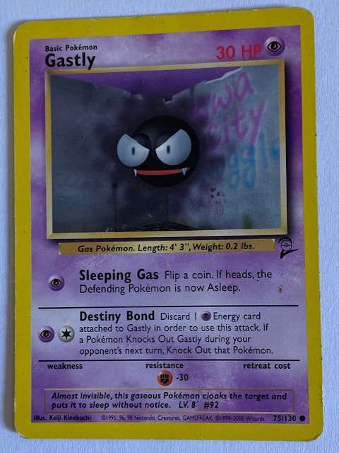 Pokémon TCG -  GASTLY 75/130 , HAUNTER 29/102, GENGAR 5/62 + Energy Card