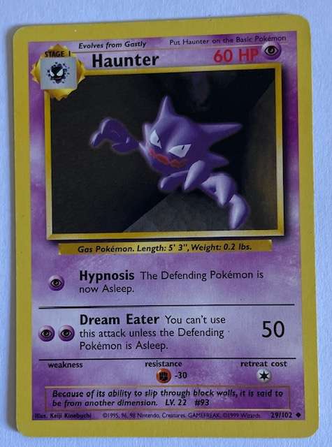 Pokémon TCG -  GASTLY 75/130 , HAUNTER 29/102, GENGAR 5/62 + Energy Card