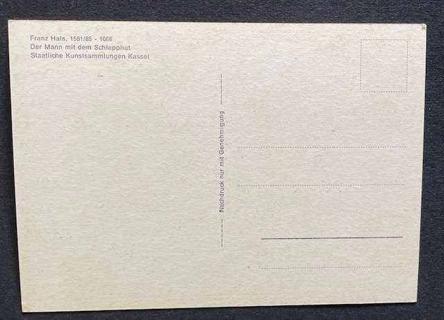 Vintage Art postcard - Frans Hals , Der Mann mit dem Schalphutt