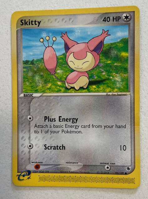 Pokémon Trading Card - 2003 - SKITTY 70/109 AND DELCATTY 29/109 UNCOMMON LP
