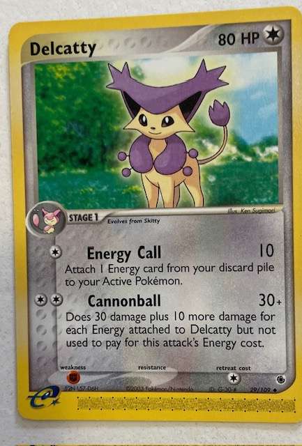 Pokémon Trading Card - 2003 - SKITTY 70/109 AND DELCATTY 29/109 UNCOMMON LP