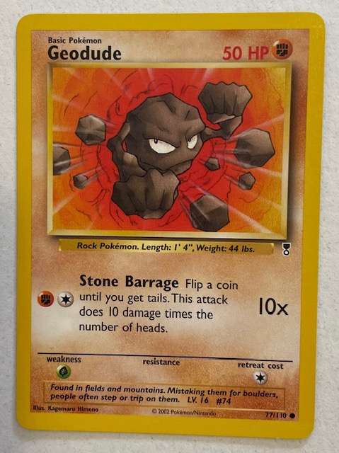 Pokémon Trading Card - 2002 - GEODUDE - 77/110 LP