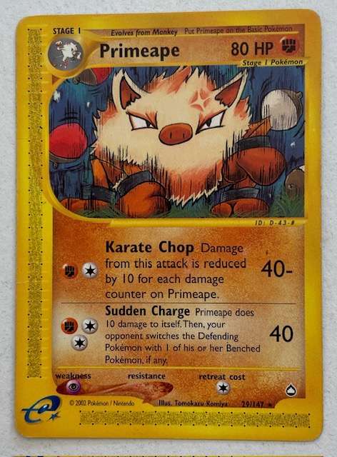 Pokémon Trading Card - 2002 - PRIMEAPE RARE 29/147 LP