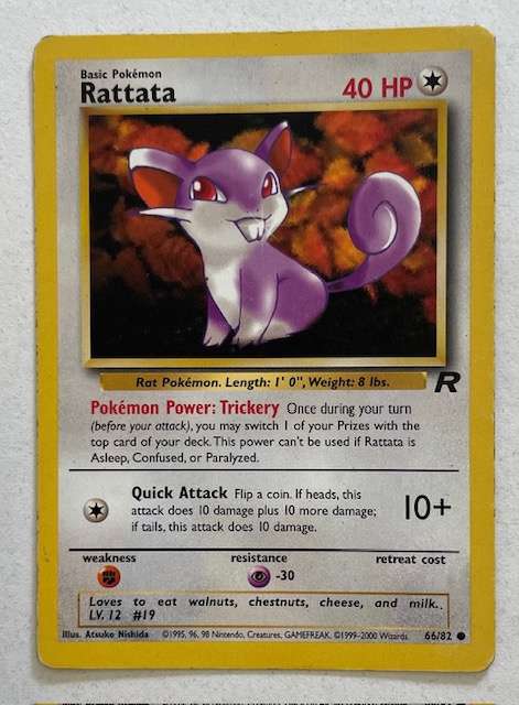 Pokémon Trading Card - 1999 - 2000 -RATTATA - 68/92 (R) LP