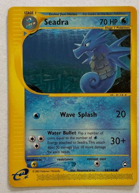 Horsea, Seadra and energy card - Pokemon TCG