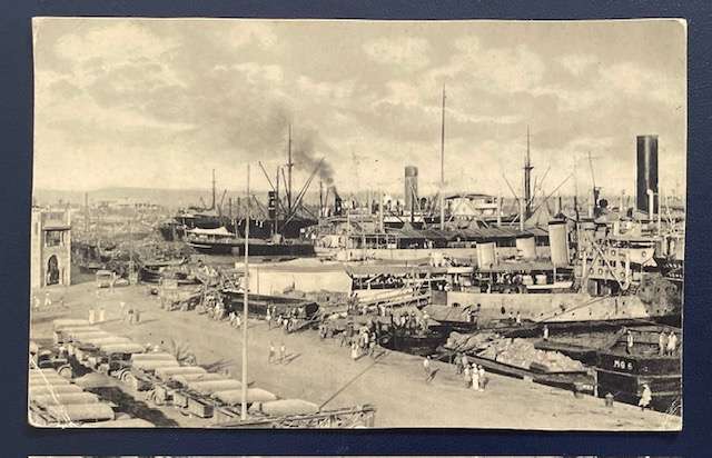 Vintage postcard -Port at Massana, Ethiopia under Italian occupation. Maritime history