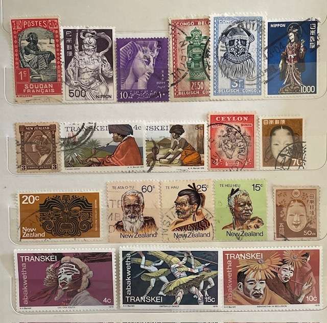 Thematic stamps - Masks and traditional markings. Mixed world