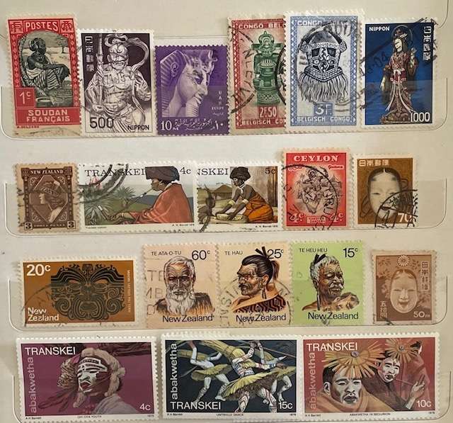 Thematic stamps - Masks and traditional markings. Mixed world