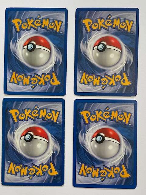 Pokémon Trading Cards x 4. Cubone 50/64, Bulbasaur 44/102, Mankey 61/82, Smeargle 109/147