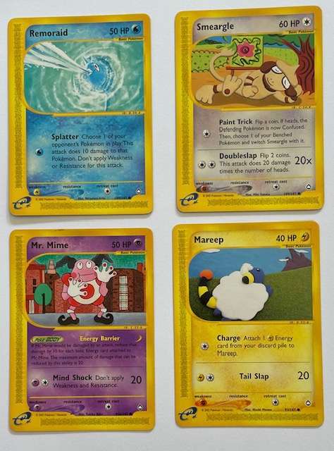 Pokémon Trading Cards x 4. REMAROID 105/147, SMEARGLE 109/147, MR. MIME 95b/147 + MAREEP 93/147
