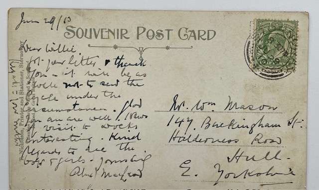 Antique Postcard - Valentines - Eye Church Stornaway - posted in 1910