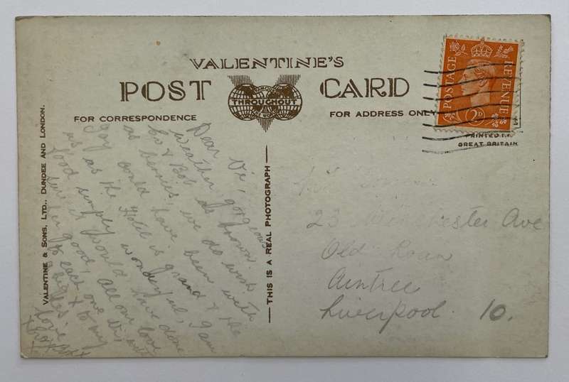 Vintage Postcard - Valentines - View from Pier in Blackpool. Valentines ~ no. H331