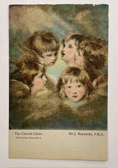Antique postcard - The Cherub Choir - Sir J Reynolds, Woodbury Series #4226
