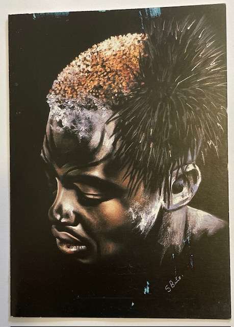 Art Notelet - Dinka Man, Southern Sudan - from original pastel by Stephanie Brice