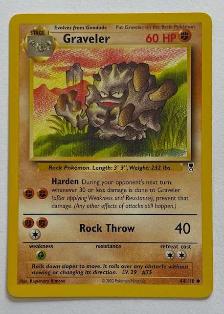 Pokémon Trading Card - 2002 - GRAVELER - 44/110 LP