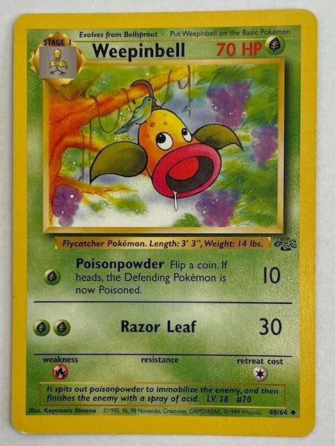 Pokémon Trading Card - 1999 - WEEPINBELL - 48/64 UNCOMMON - LP