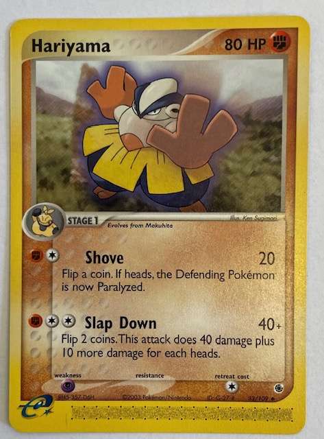 Pokémon Trading Card - 2003 - HARIYAMA - 33/109 UNCOMMON MP