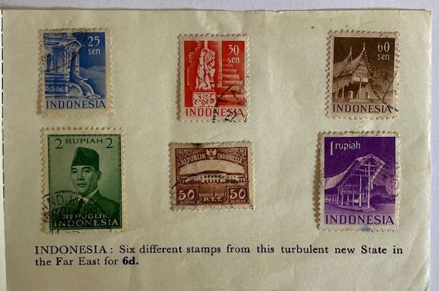 Indonesia stamps - mixed lot on paper set