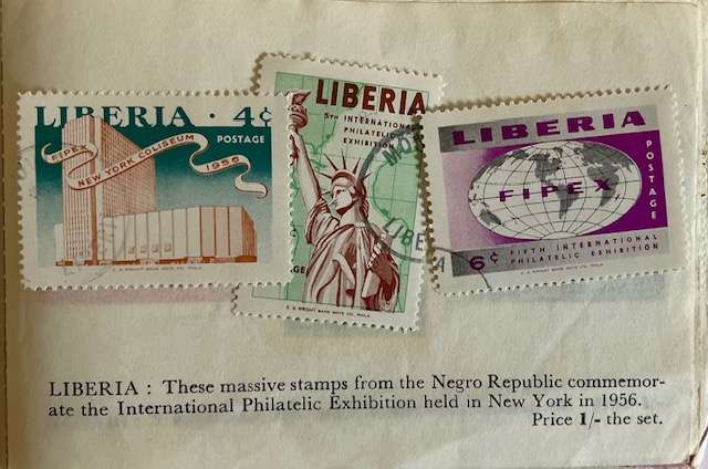 Stamps - Liberia 1956 set - stamps on paper