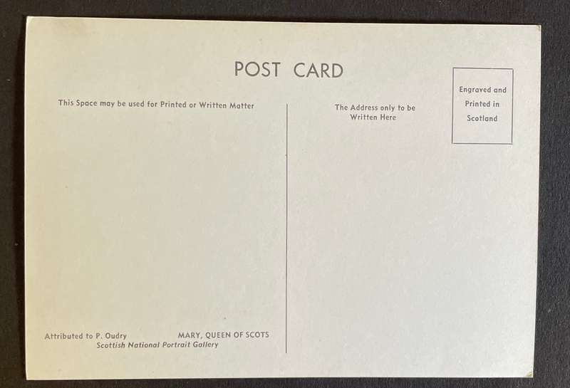 Vintage Art postcard - MARY QUEEN OF SCOTS - P. OUDRY SCOTTISH GALLERY