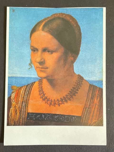 Vintage Art postcard - YOUNG WOMAN BY ALBRECHT DRUER - BERLIN MUSEUM DAHLEM