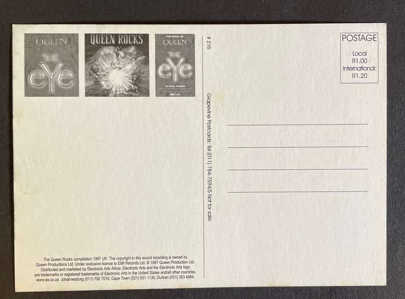 Vintage Post Card - QUEEN - The Eye - #216 Grapevine Postcards - Music Memorabilia