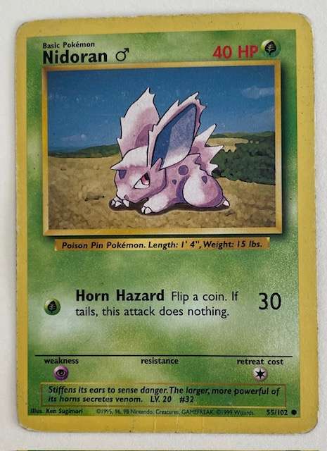 Pokémon Trading Card - X2 NIDORAN 1999 - 57/64 AND 55/102 MP