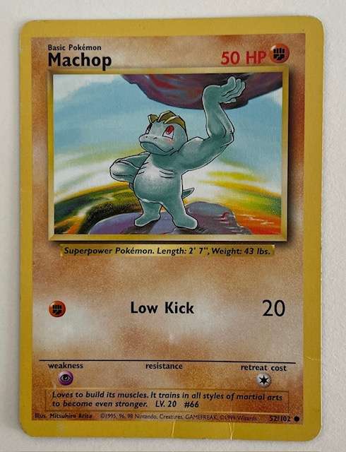 Pokémon Trading Card -MACHOP 1999 - 52/102 - LP